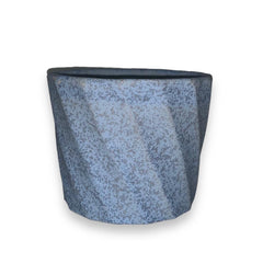 Maceta de cerámica color azul efecto granito 12x4x4