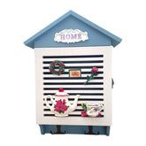 Portallaves Jardín azul con blanco de Madera 1 pieza