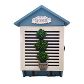 Portallaves Home azul y blanco de Madera 1 pieza