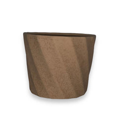 Maceta de cerámica color cafe efecto granito 12x4x4