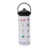 Termo con popote Mamgos Monumentos Acero Inoxidable 530 ml