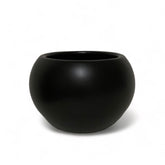 Maceta de cerámica color negro redonda 14x5x5