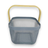 Cesto cuadrado gris para de metal 1 pieza 25 x 18 cm