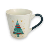 Taza con ilustración de árbol de navidad de Porcelana