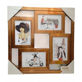 Portarretrato café con 4 espacios 38 x 38 cm