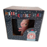 Taza rosa con ilustración de oso de Porcelana 1 pieza