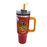 Termo con popote Hogwarts color rojo Acero inoxidable 1.2 L