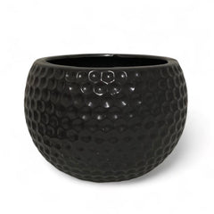 Maceta de cerámica con diseño tipo pelota de golf 14x11x11