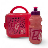 Lonchera barbie plástico 2 piezas color rosa