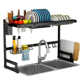 Escurridor de Platos Acero Inoxidable Negro 85 cm 1 Pieza