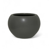 Maceta de cerámica color gris redonda 14x5x5