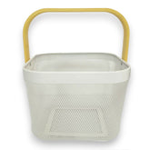 Cesto cuadrado blanco de metal una 1 pieza 25 x 18 cm