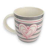 Taza con ilustración de rayas y un corazón Porcelana 1 Pieza