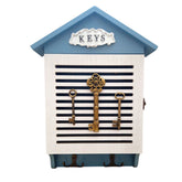 Portallaves Keys color blanco y azul de Madera 1 pieza