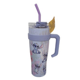 Termo con popote Stitch Acero Inoxidable color lila 1.2 L