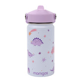 Termo con popote Dinosaurio niña Acero inoxidable 325 ml
