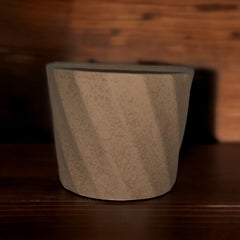 Maceta de cerámica color cafe efecto granito 12x4x4