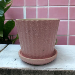 Maceta de cerámica color rosa granito 10x10cm