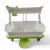 Escurridor de Platos de plastico doble piso color verde