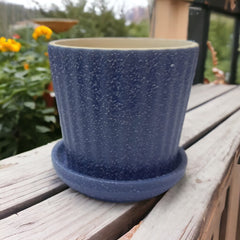 Maceta de cerámica color azul granito 10x10cm