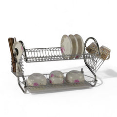 Escurridor de Platos de acero doble nivel