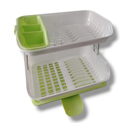 Escurridor de Platos de plastico doble piso color verde