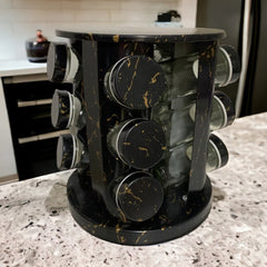 Juego de especieros de vidrio 12 piezas Color negro