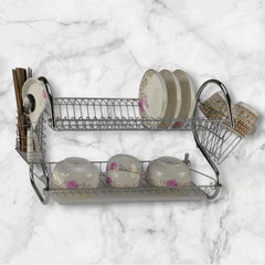 Escurridor de Platos de acero doble nivel