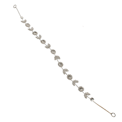 Pulsera Mujer Simple Con Piedras Plateado Mayoreo Acero