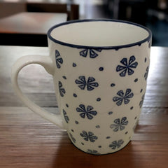 Tazas de porcelana color blanco con azul 380ml
