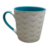 Tazas de porcelana color blanco corazones 380ml