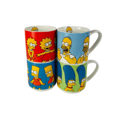 Juego De 4 Tazas Apilables Simpsons 330 Ml