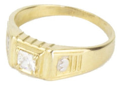 Anillo Hombre Con Zirconia Oro Amarillo 10k
