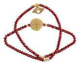 Pulsera Mujer Doble De San Benito Y Dijes Roja Mayoreo Acero