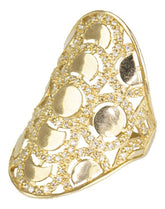 Anillo Dama Con Circulos Y Zirconias Blancas Oro 10k