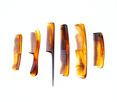 Paquete de 6 peines para cabello color Café con Amarillo