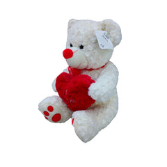 Oso peluche blanco con corazon
