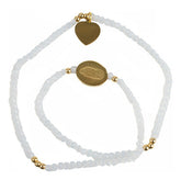 Pulsera Mujer Doble Detalles Transparente Virgen Acero