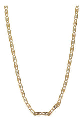 Cadena 55cm En Tres Oros Diamantada En 10k 4.2 Gramos