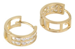 Aretes/arracadas Hugies Zirconia Blanca Oro 10k 1.7 Gramos