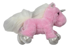 Peluche De Unicornio Aurora Flopsie Rosa Pelo Blanco 25cm