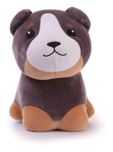 Peluche Perro Café Oscuro Y Claro Sentado 30cm