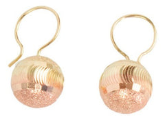 Aretes Dama De Bola En Oro Florentino De 10k 3.9 Gramos