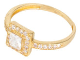 Anillo Dama Con Zirconia Cuadrada En Oro De 10k