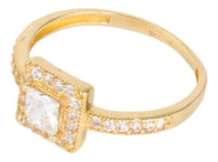 Anillo Dama Con Zirconia Cuadrada En Oro De 10k