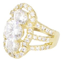 Anillo Para Dama Con Zirconias En Oro De 10k