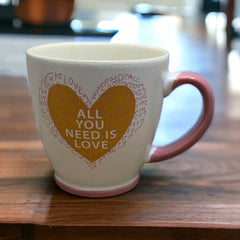 Tazas de porcelana corazón All you need is love 380ml
