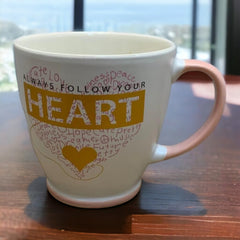 Tazas de porcelana corazón Always folow your heart 380ml