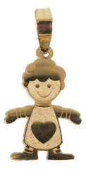 Dije En Oro Amarillo De Niño Con Corazon De 10k 1.0 Gramos