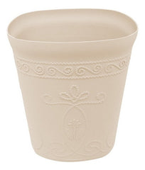 Cesto Bordado Cuadrado Beige 29cm